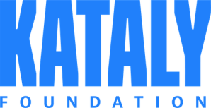 logo of kataly foundation with the foundation name is bright blue font
